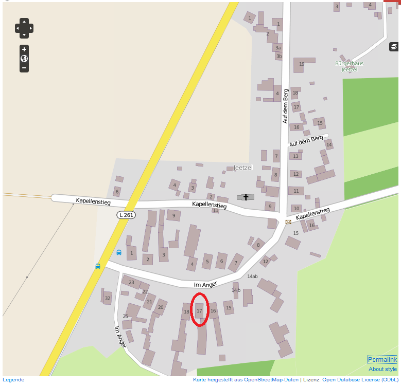 Anfahrt Open Street Map